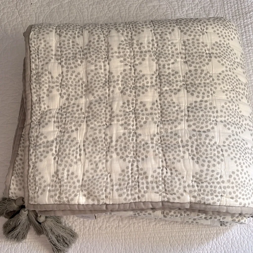 RH twin quilt and accent pillow